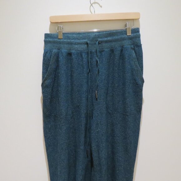 ANTHROPOLOGIE DAILY PRACTICE Mariah Harem Pants Forest Green Lounge Waffle Knit - Picture 4 of 13